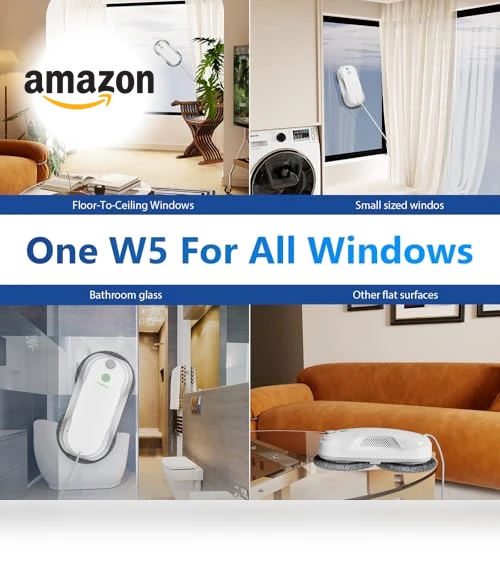 Window Cleaning Robot with Auto-Spray, Smart Navigation, Triple Safety System — Auto Glass Maintenance, TOSIMA