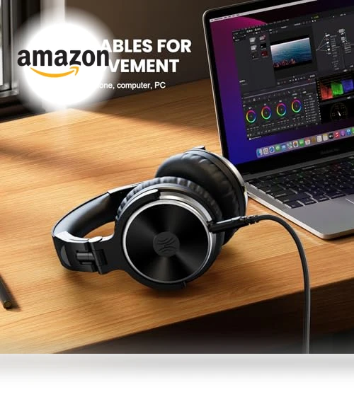 Wired Over Ear Headphones with 50mm Drivers for Studio Monitoring — In-Ear Headphones, OneOdio