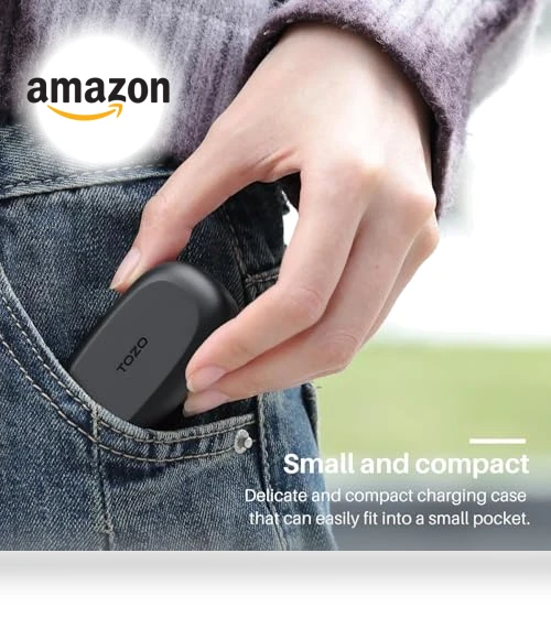 Wireless Earbuds Bluetooth 5.3 Light Weight IPX5 Waterproof with Charging Case — In-Ear Headphones, TOZO
