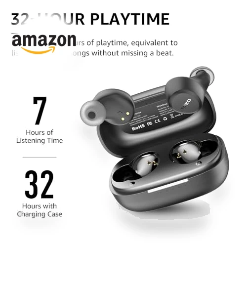 Wireless Earbuds Bluetooth 5.3 Light Weight IPX5 Waterproof with Charging Case — In-Ear Headphones, TOZO
