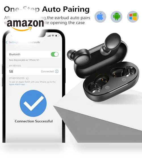 Wireless Earbuds Bluetooth 5.3 with Deep Bass, Lightweight for Sports — In-Ear Headphones, kurdene