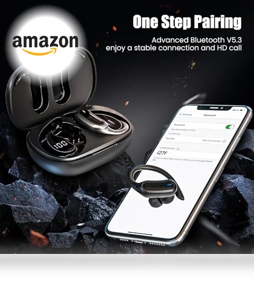Wireless Earbuds Bluetooth 5.4 with IPX7 Waterproof, Noise Cancelling Mic — In-Ear Headphones, TRAUSI