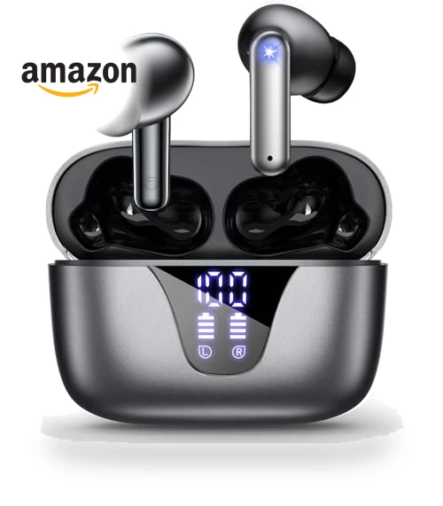Wireless Earbuds with LED Digital Display, 50H Playtime, IPX5 Waterproof — In-Ear Headphones, ZIUTY