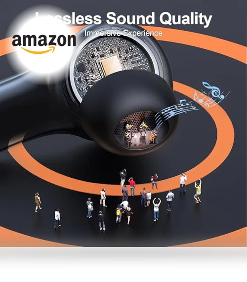 Wireless Earbuds with LED Digital Display, 50H Playtime, IPX5 Waterproof — In-Ear Headphones, ZIUTY