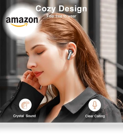 Wireless Earbuds with LED Digital Display, 50H Playtime, IPX5 Waterproof — In-Ear Headphones, ZIUTY