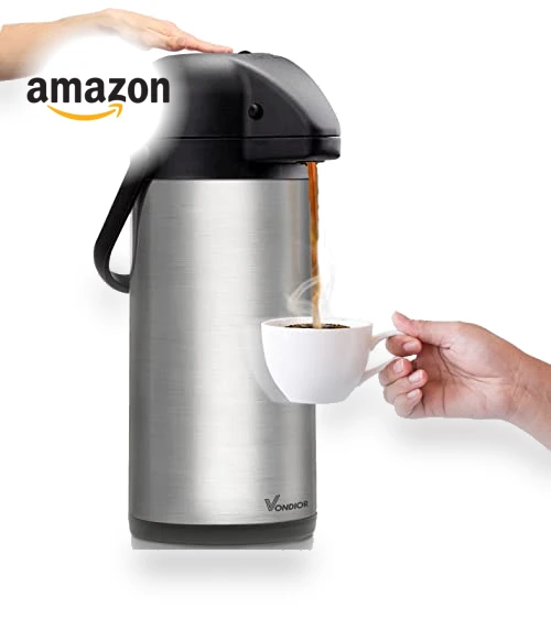 102oz Stainless Steel Airpot Coffee Dispenser with Pump — Travel Drinkware, Vondior