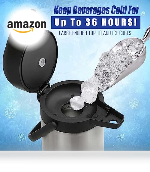 102oz Stainless Steel Airpot Coffee Dispenser with Pump — Travel Drinkware, Vondior
