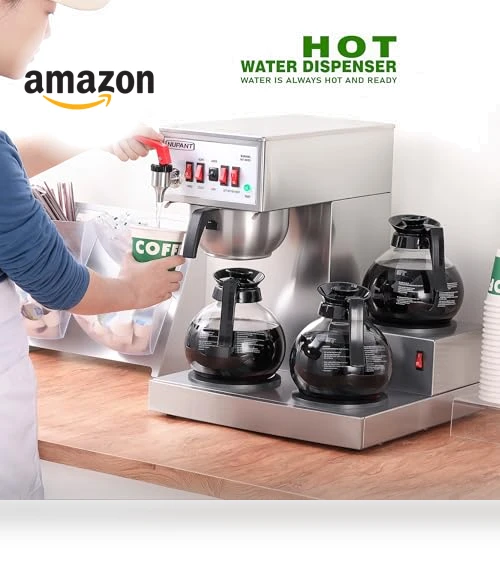 12 Cup Commercial Drip Coffee Maker with Auto Filling and Hot Water Dispenser — Coffee Makers, NUPANT