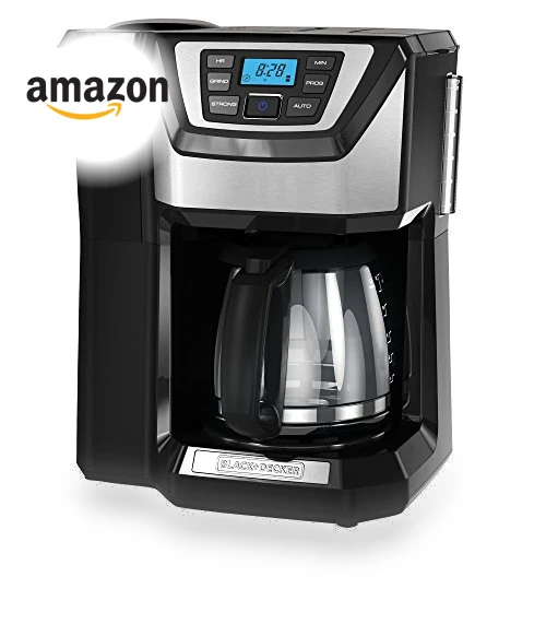 12-Cup Mill and Brew Coffee Maker with Automatic Grind, Programmable Drip Coffee Machine — Electric Blade Coffee Grinders, BLACK+DECKER