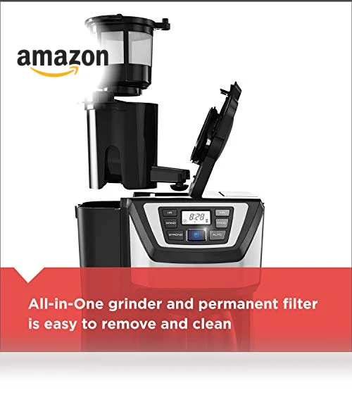 12-Cup Mill and Brew Coffee Maker with Automatic Grind, Programmable Drip Coffee Machine — Electric Blade Coffee Grinders, BLACK+DECKER