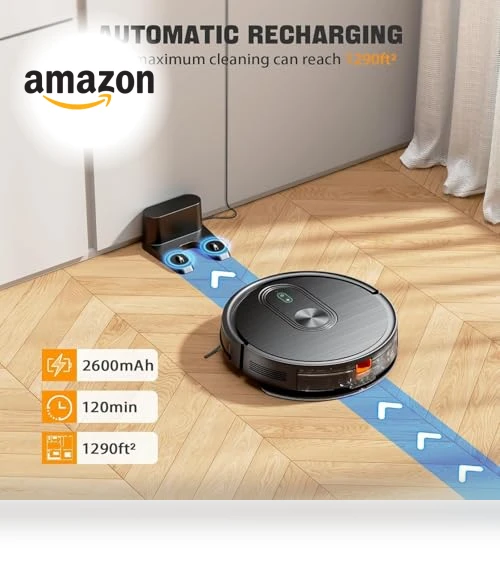2 in 1 Robot Vacuum and Mop Combo with App Control, 3200Pa Suction, Self-Charging — Smart Cleaning Robots, XIEBro