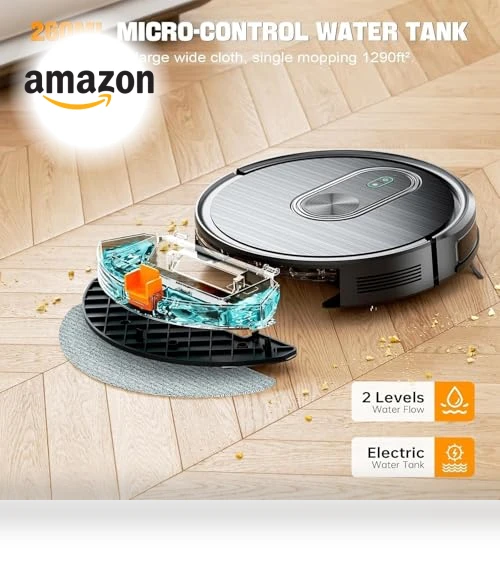 2 in 1 Robot Vacuum and Mop Combo with App Control, 3200Pa Suction, Self-Charging — Smart Cleaning Robots, XIEBro