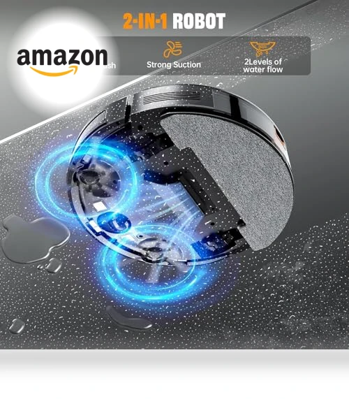 2 in 1 Robot Vacuum and Mop Combo with App Control, 3200Pa Suction, Self-Charging — Smart Cleaning Robots, XIEBro
