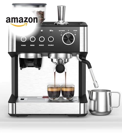 20 Bar Espresso Machine with Built-in Grinder and Milk Frother — Coffee & Espresso Combos, Electactic