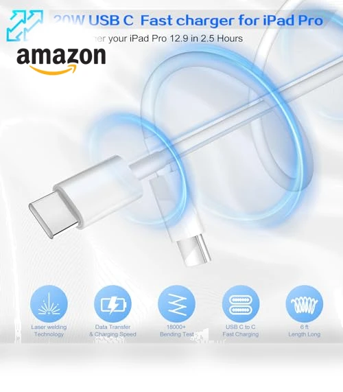20W Fast USB C Charger Block with 6FT Cable for iPhone 16 Pro — Charging Solutions, Shenzhen Liuri Technology Co.,Ltd.