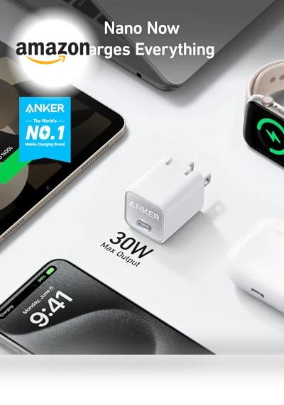 30W USB C GaN Fast Charger for iPhone, Galaxy, iPad, MacBook — Charging Solutions, Anker