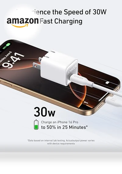 30W USB C GaN Fast Charger for iPhone, Galaxy, iPad, MacBook — Charging Solutions, Anker