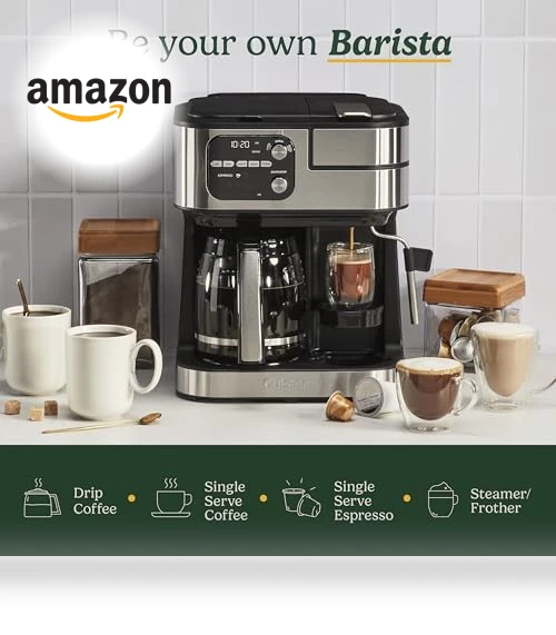 4-In-1 Coffee Machine, Single-Serve Coffee, Espresso & Nespresso Capsule Compatible, 12-Cup Carafe — Coffee & Espresso Combos, Cuisinart