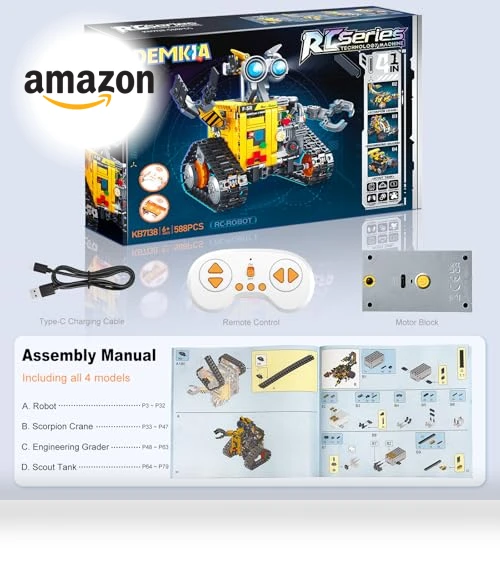 4-in-1 Remote & APP Controlled RC Wall Robotics Kit STEM Toys — Construction Kits, Demkia