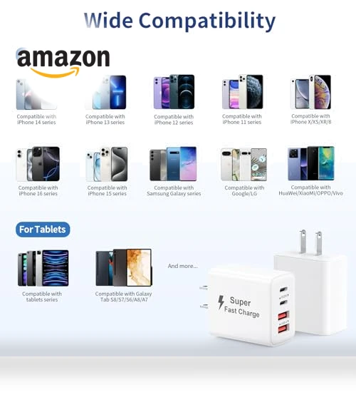 40W 4-Port USB C Fast Charger Block — Chargers, MateStar