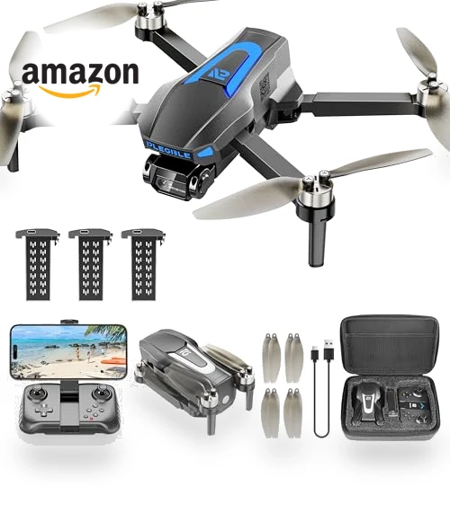 4K Camera Drone with Brushless Motors, Foldable RC Quadcopter — Drones, PLEGBLE