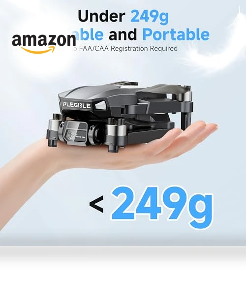 4K Camera Drone with Brushless Motors, Foldable RC Quadcopter — Drones, PLEGBLE