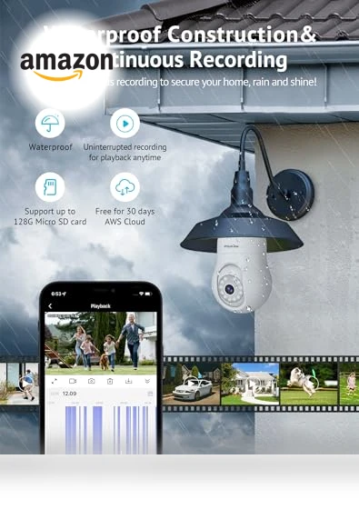 4MP Bulb Security Camera 2.4GHz, 360° 2K Wireless Outdoor Indoor Camera — Smart Home Security, LaView