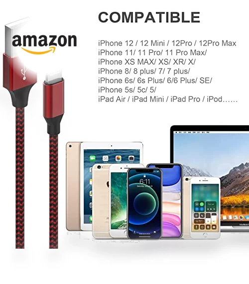 6Pack Fast Charging Lightning Cable for iPhone — Lightning, MUXA