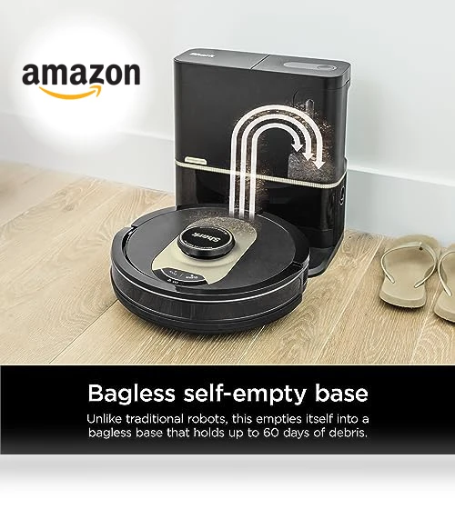 AI Robot Vacuum with XL HEPA Self-Empty Base, LIDAR Navigation, Wi-Fi Connected — Smart Cleaning Robots, Shark