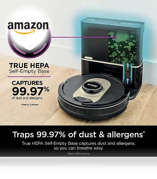 AI Robot Vacuum with XL HEPA Self-Empty Base, LIDAR Navigation, Wi-Fi Connected — Smart Cleaning Robots, Shark