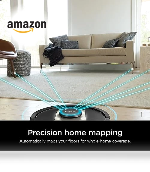 AI Robot Vacuum with XL HEPA Self-Empty Base, LIDAR Navigation, Wi-Fi Connected — Smart Cleaning Robots, Shark