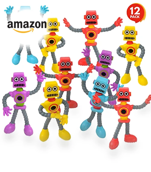 Bendable Robot Figures, Set of 12 Flexible Men — Stress Relievers, ArtCreativity