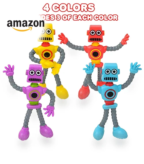 Bendable Robot Figures, Set of 12 Flexible Men — Stress Relievers, ArtCreativity