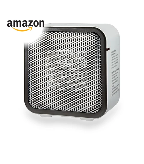Ceramic Space Heater, Mini Heater for Office Desk, 500W, Portable Tent Heater for Camping — Portable Heating Solutions, Amazon Basics