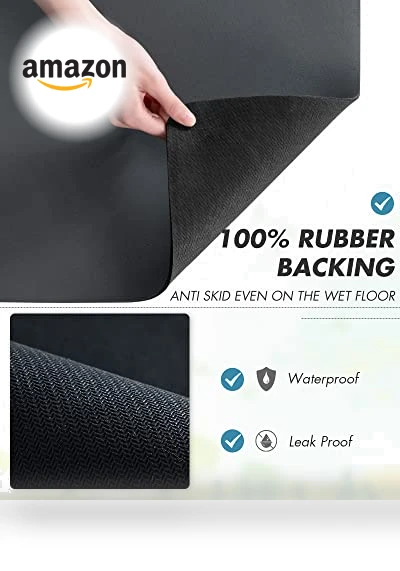 Coffee Mat Hide Stain Rubber Backed Absorbent Dish Drying Mat — Doormats, AMOAMI