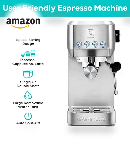 Essential Espresso Machine 20 Bar with Steam Frother — Coffee & Espresso Combos, CASABREWS