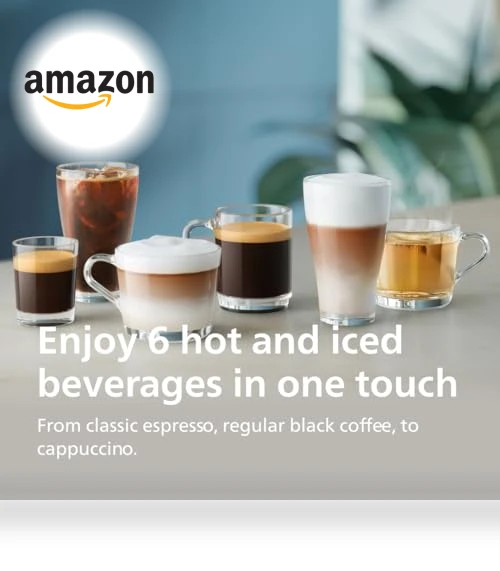 Fully Automatic Espresso Machine - 6 Hot & Iced Drinks, LatteGo Milk System — Coffee & Espresso Combos, Philips