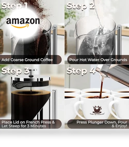 Gourmet Ground Coffee Set with French Press — Coffee & Tea, Cafe Du Chateau