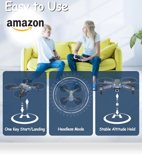 Mini Drone with Camera 1080P HD, Foldable RC Quadcopter for Adults and Kids — Drones, Wipkviey