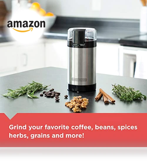 One Touch Coffee Grinder with Stainless Steel Blades — Electric Blade Coffee Grinders, BLACK+DECKER