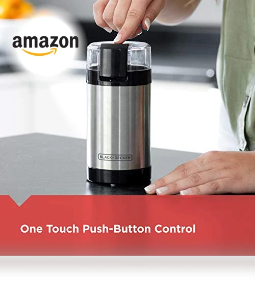 One Touch Coffee Grinder with Stainless Steel Blades — Electric Blade Coffee Grinders, BLACK+DECKER