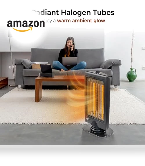 Oscillating Portable Space Heater with Adjustable Tilt and Overheat Protection — Portable Heating Solutions, Comfort Zone