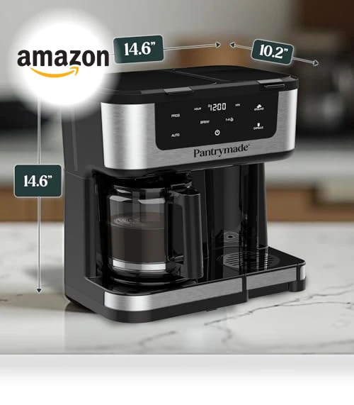 Programmable Coffee Maker with Single Serve Brewer - 12-Cup & K-Cup Compatible — Coffee Makers, Pantrymade