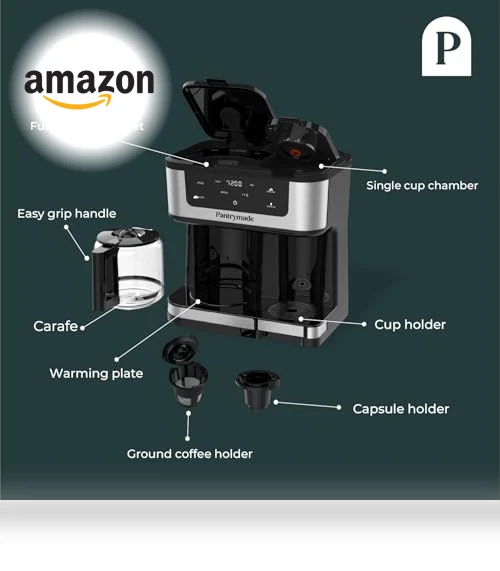 Programmable Coffee Maker with Single Serve Brewer - 12-Cup & K-Cup Compatible — Coffee Makers, Pantrymade