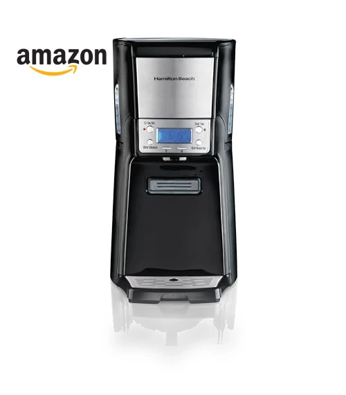 Programmable Dispensing Drip Coffee Maker with 12 Cup Internal Brew Pot — Electric Blade Coffee Grinders, Hamilton Beach