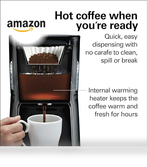 Programmable Dispensing Drip Coffee Maker with 12 Cup Internal Brew Pot — Electric Blade Coffee Grinders, Hamilton Beach