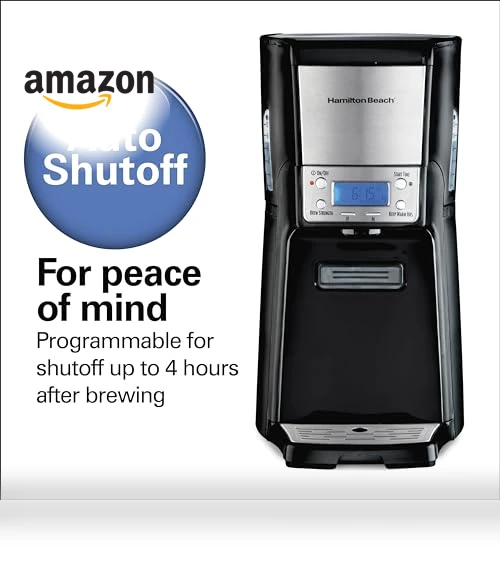 Programmable Dispensing Drip Coffee Maker with 12 Cup Internal Brew Pot — Electric Blade Coffee Grinders, Hamilton Beach