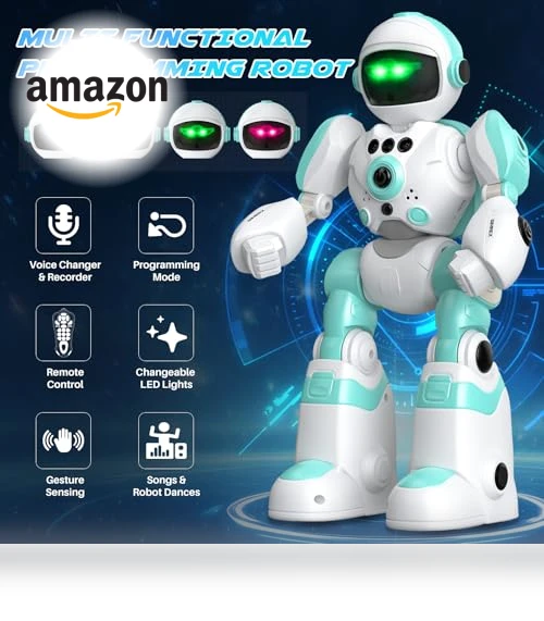 Programmable Remote Control Robot for Kids with Voice Changer and Dance Moves — Interactive Figures & Robots
