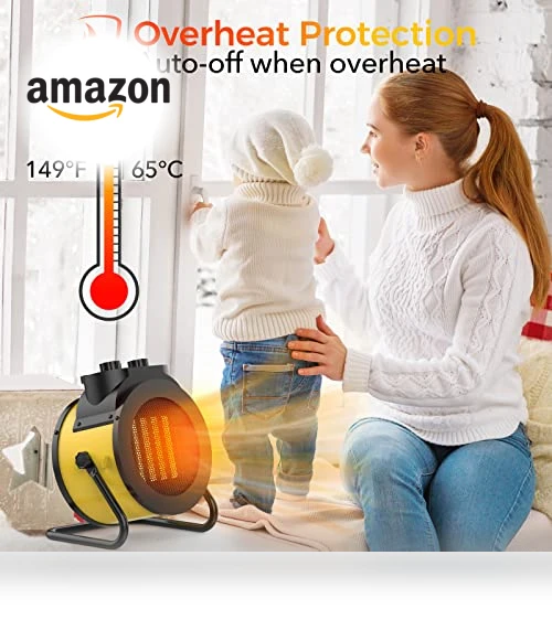 PTC Ceramic Space Heater, 1500W Fast Heating Indoor Electric Heater with Adjustable Angle — Portable Heating Solutions, Elevoke