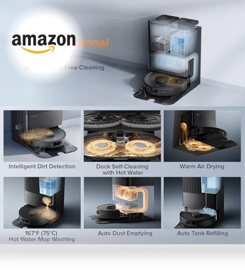 Qrevo Edge S5A Robot Vacuum and Mop with Self-Cleaning — Smart Cleaning Robots, Roborock